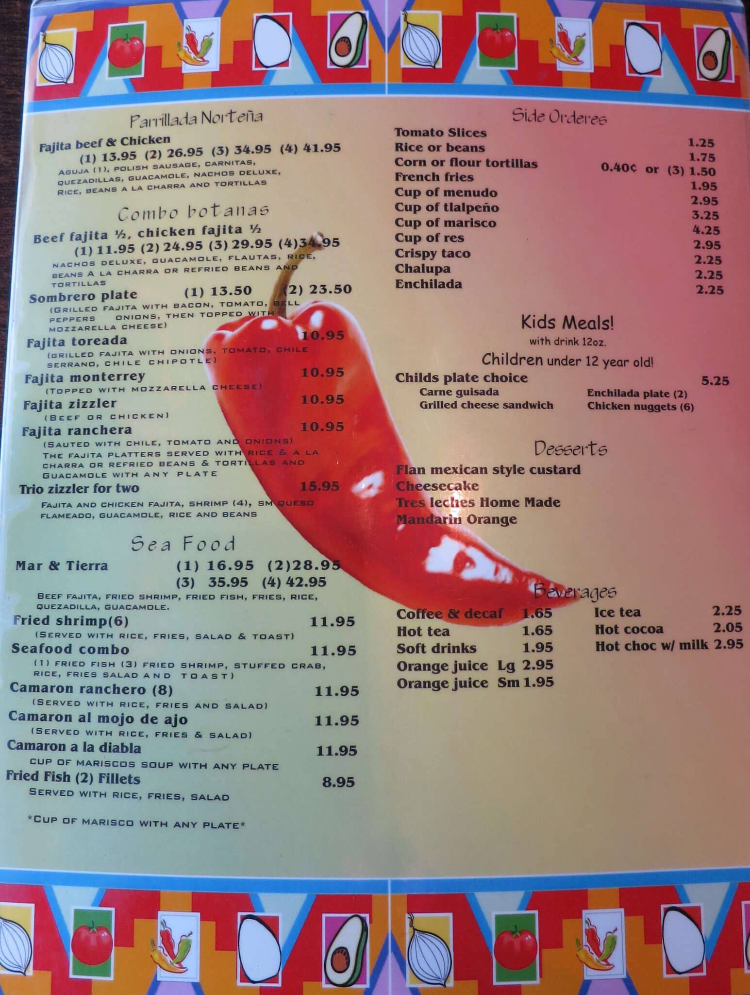 Menu at Espi & T's Mexican Restaurant, McAllen