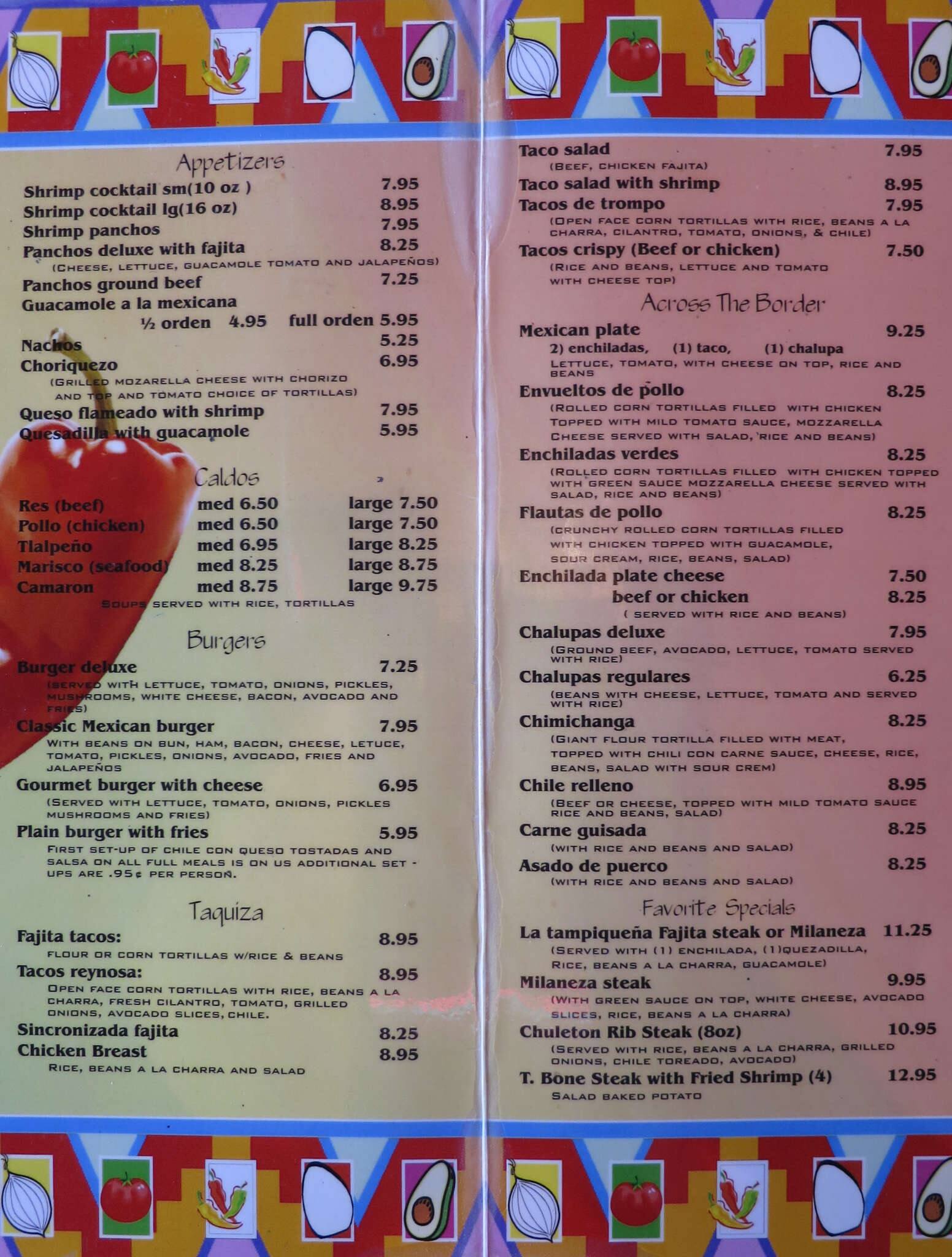 Menu at Espi & T's Mexican Restaurant, McAllen