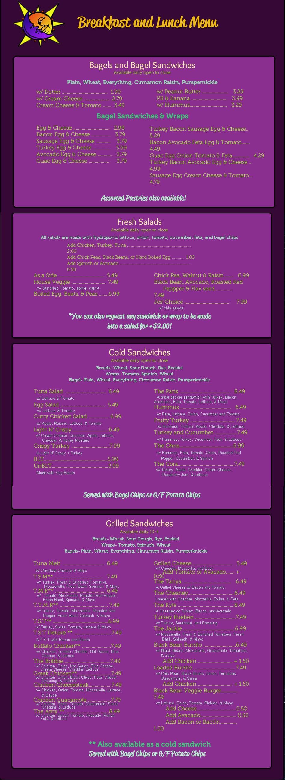 Night & Day Coffee Cafe Menu Urbanspoon/Zomato