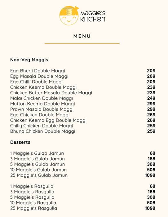 Maggie S Kitchen Menu Menu For Maggie S Kitchen Koramangala 5th Block Bangalore