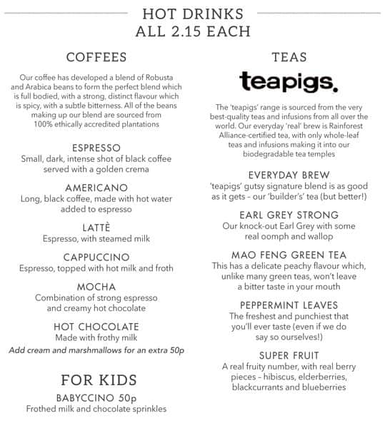 Menu at Slug And Lettuce restaurant, London, 2228 High Street