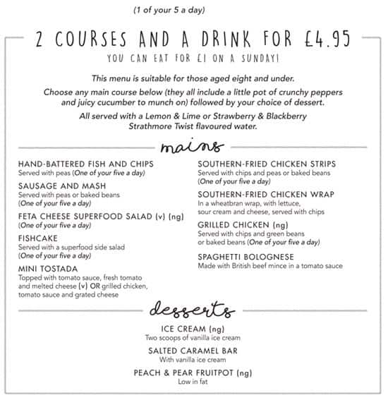 Menu at Slug And Lettuce restaurant, London, 2228 High Street