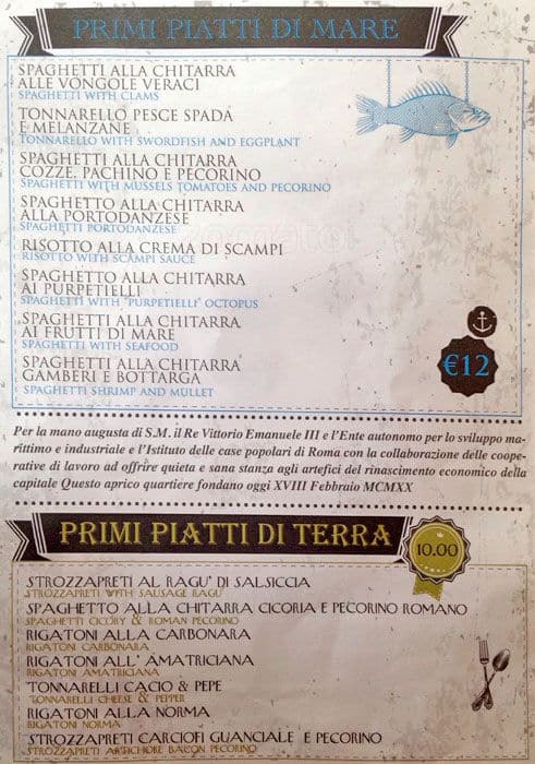 Menu di Hostaria Stellina Ristorante 
