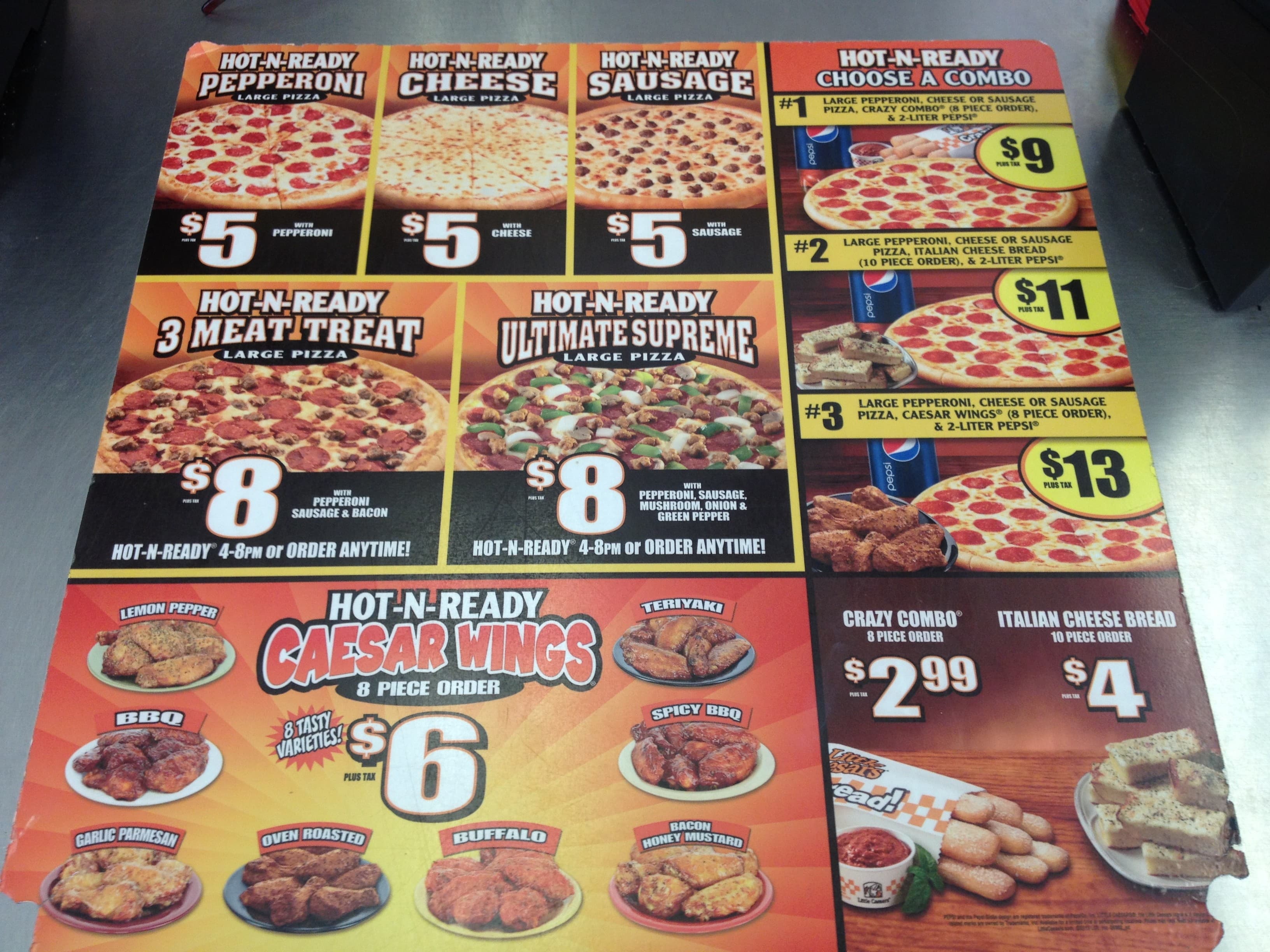 Little Caesars Pizza Marshall Menu