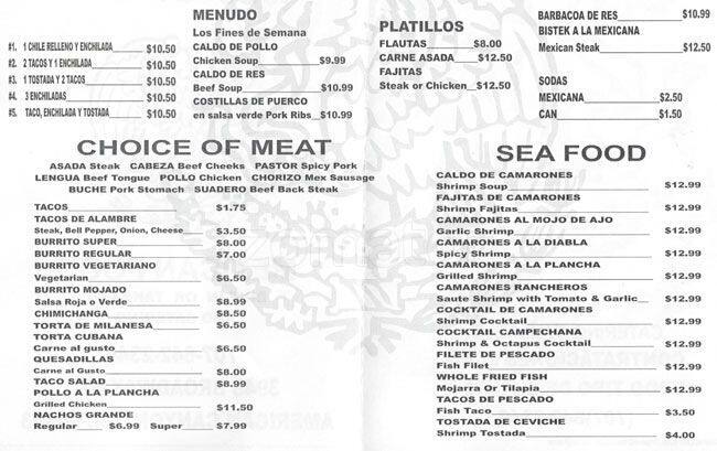 Menu At Tacos Michoacan Restaurant American Canyon Broadway St Menus Of Restaurants Nearby