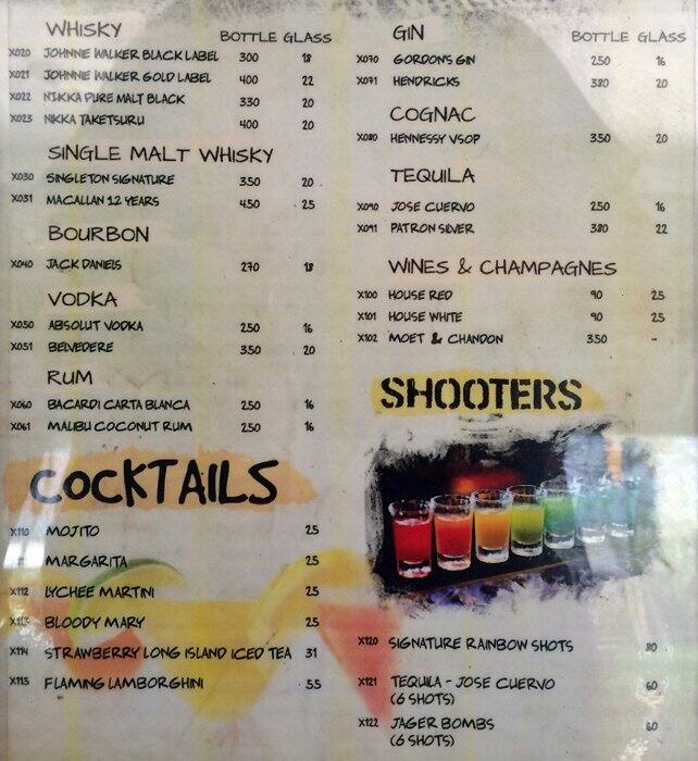 The Beer Factory Menu