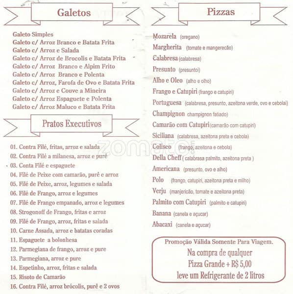 Bar Divino - Tijuca - Bar da Jovem Guarda cardápio