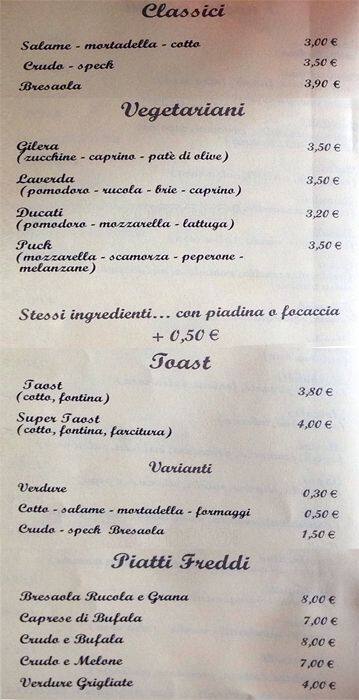 Menu di Lambrettino Bistrot 