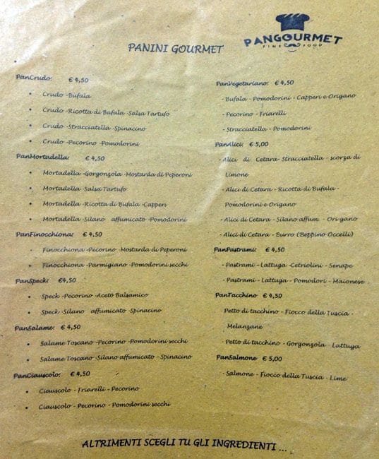 Menu di Pangourmet 