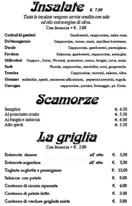 Menu di Lo Schiaccianoci 