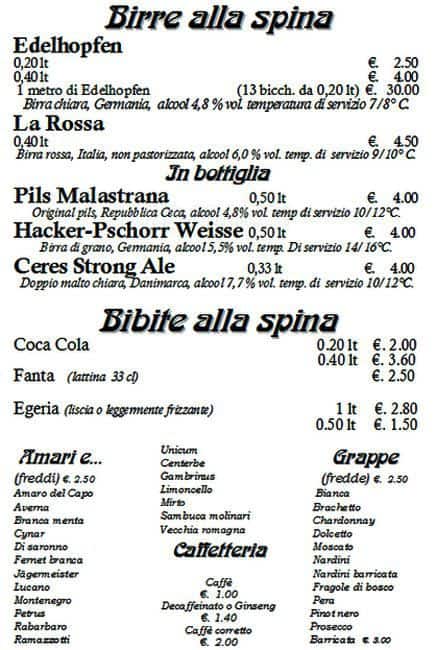 Menu di Lo Schiaccianoci 