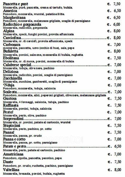 Menu di Lo Schiaccianoci 