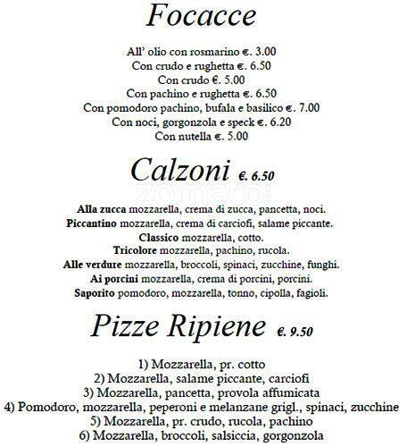 Menu di Lo Schiaccianoci 