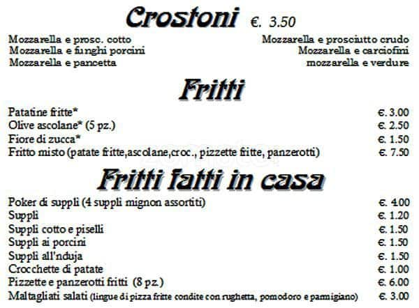 Menu di Lo Schiaccianoci 