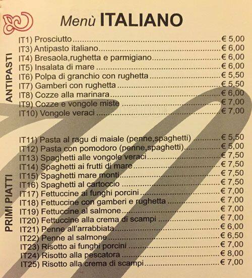 Menu di Ristorante Michelle 
