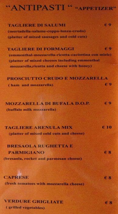 Menu di Gran Caffe Arenula 