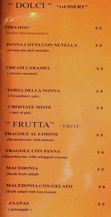Menu di Gran Caffe Arenula 