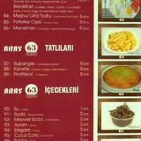 Aras 63 Urfa Menu Aras 63 Urfa Bodrum Merkez Bodrum Icin Menu