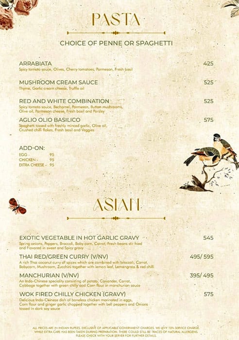 Menu of Bella Ciao Greater Kailash 2 GK2 New Delhi