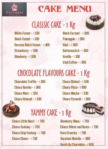 Happiness Cake Shop Bakery MG Road Puducherry Zomato