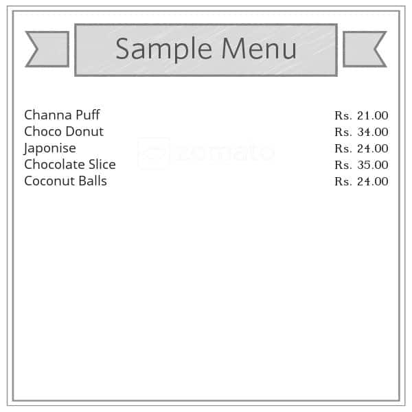 Prima's Bakery menu