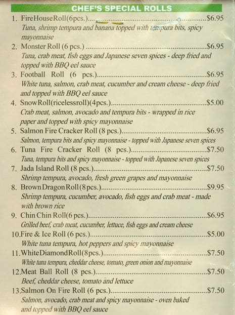 Echo Sushi Menu, Menu for Echo Sushi, Yonge & Eglinton, Toronto ...