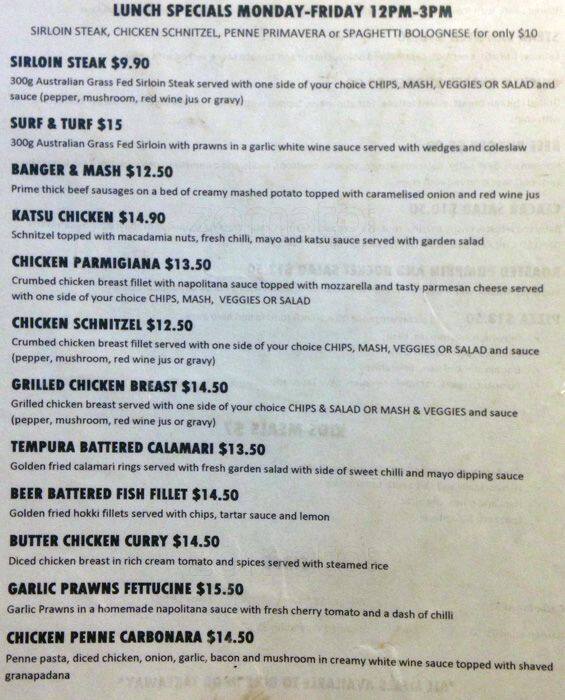 Tempe Hotel Menu, Menu for Tempe Hotel, Tempe, Sydney Urbanspoon/Zomato