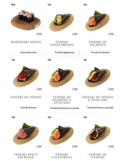 Menu di BASARA sushi restaurant 