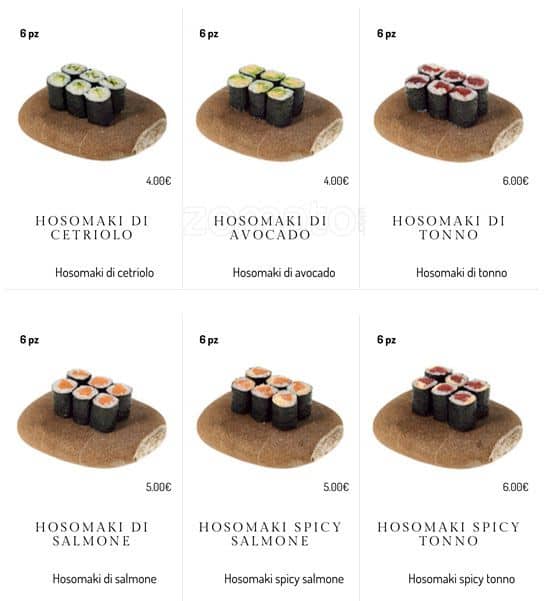 Menu di BASARA sushi restaurant 