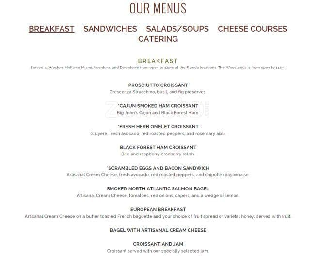 The Cheese Course Menu, Menu for The Cheese Course, The Woodlands