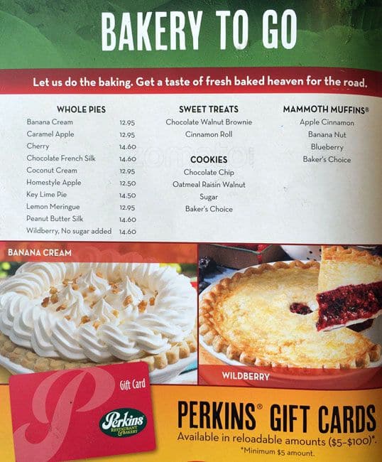 Menu at Perkins Restaurant & Bakery, Toronto, 600 Dixon Rd