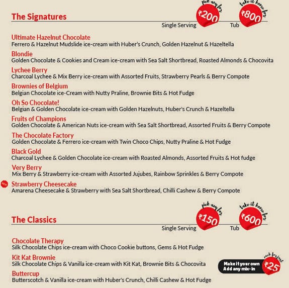 Menu at Huber & Holly, Mumbai, Shop 17