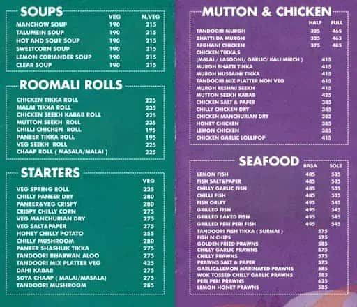 Blue water store grill menu