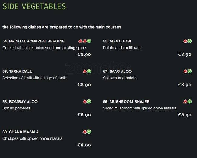 Menu at Indie Spice Grill restaurant, Swords, Burgundy House