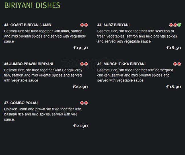 Menu at Indie Spice Grill restaurant, Swords, Burgundy House