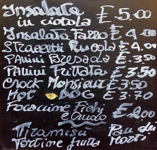 Menu di Panificio Potenza 