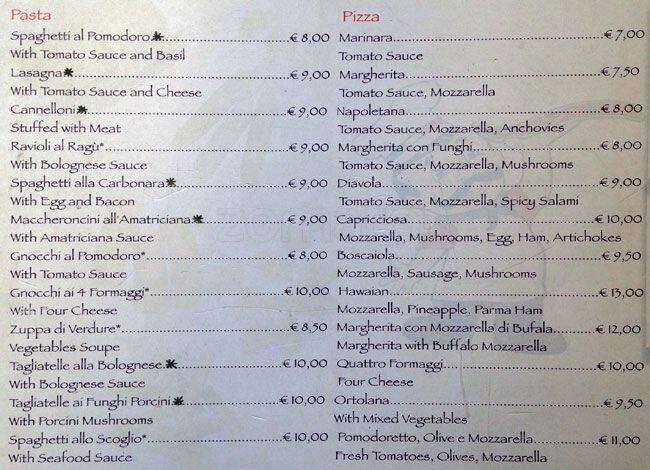 Menu di Pizza & Caffe' 