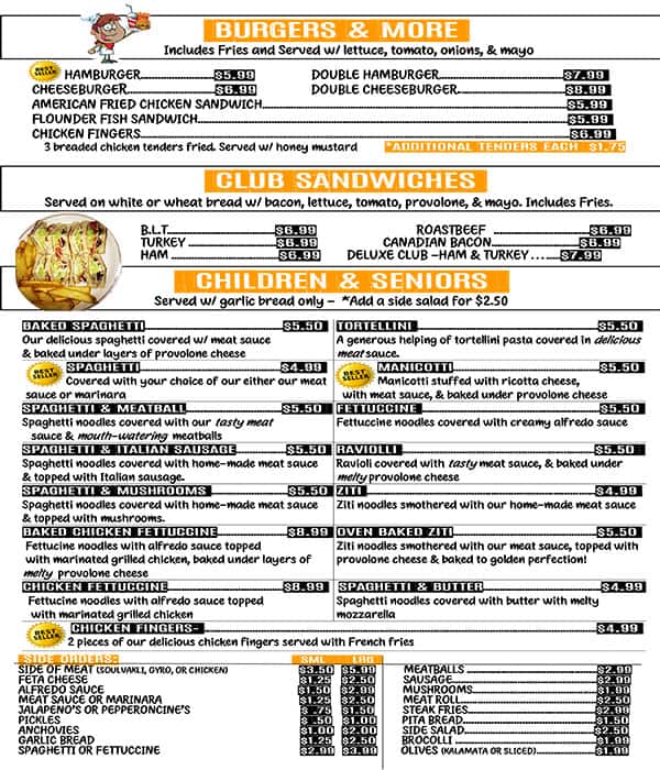 Menu at Italian Garden & Pizzeria, Kings Mountain