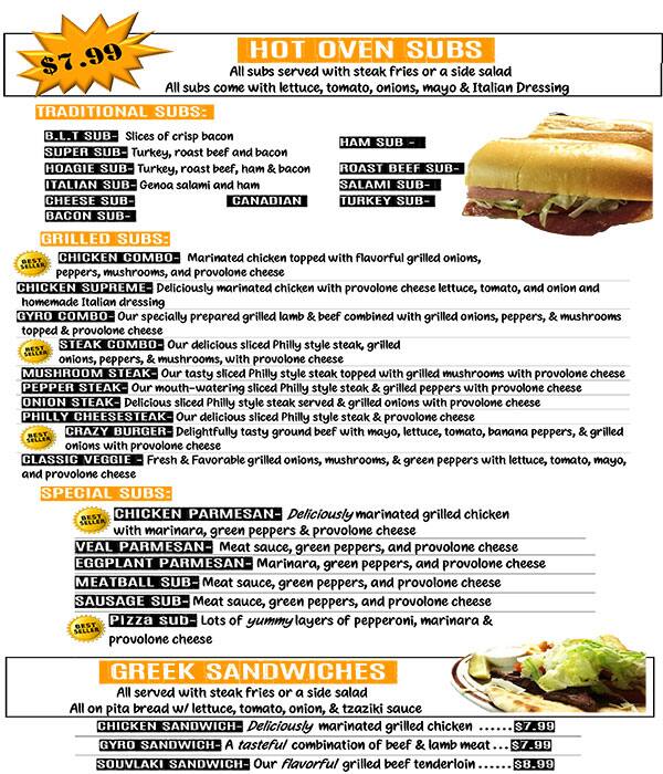 Menu at Italian Garden restaurant, Kings Mountain