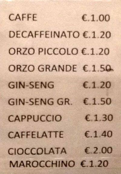 Menu di Cremeria Sardegna pasticcera siciliana 