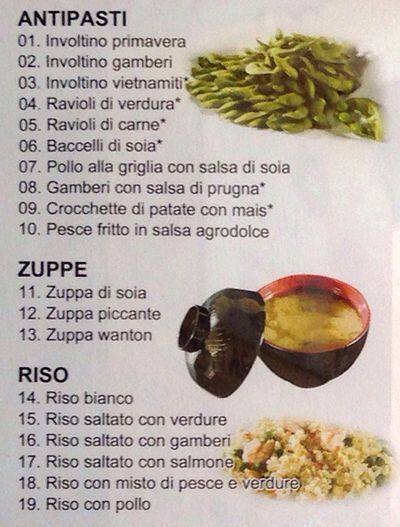 Menu di Ristorante Giapponese 
