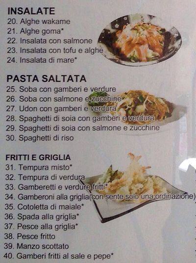 Menu di Ristorante Giapponese 
