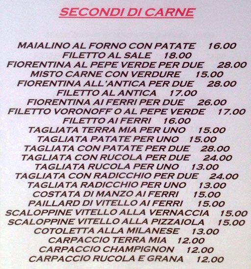 Menu di Terra Mia 