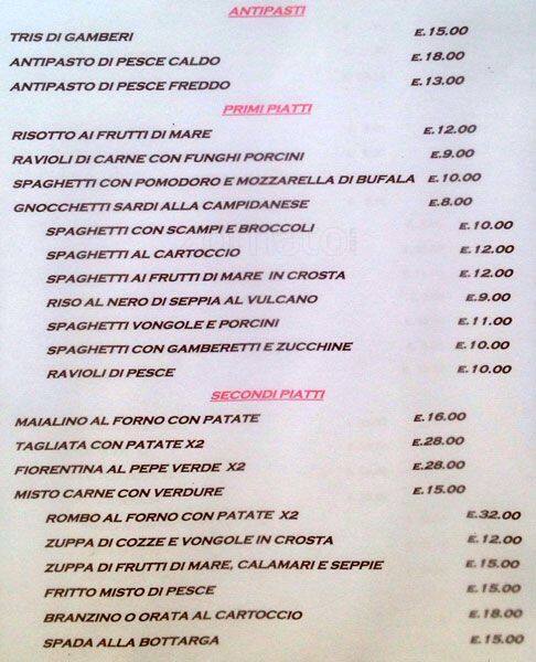 Menu di Terra Mia 