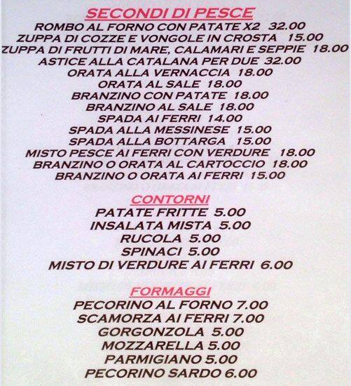 Menu di Terra Mia 