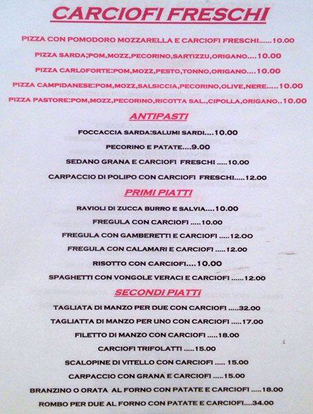 Menu di Terra Mia 