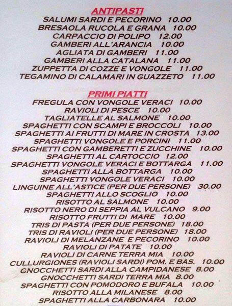 Menu di Terra Mia 