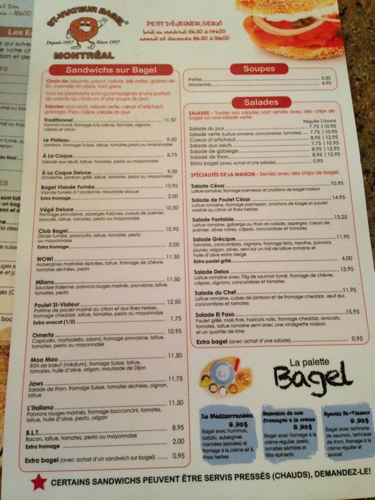 StViateur Bagel & Cafe Menu Urbanspoon/Zomato