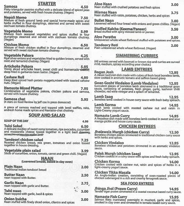 Namaste Kitchen Menu Menu For Namaste Kitchen Petaluma Petaluma   4467a77323dc90230a1212e069ea9fdf 