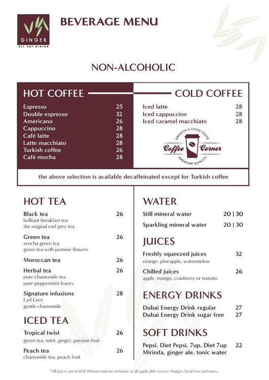 Menu at Cooper's Bar and Restaurant, Abu Dhabi